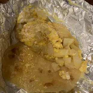 Potato egg taco