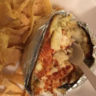 Potato with chips on the side