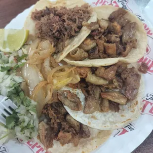 Tripa and birria tacos a la cart.