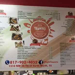 New and IMPROVED menu! Full restaurant now.