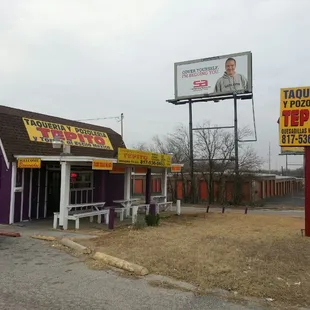 Purple building, can't miss it.