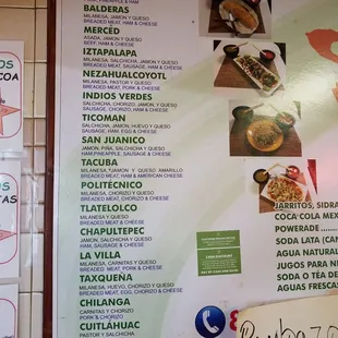 a menu for a mexican restaurant