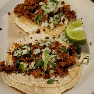 Pair of Chorizo tacos