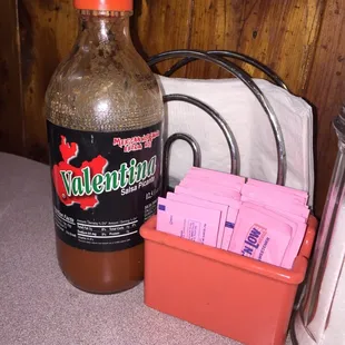 Hot sauce on the table