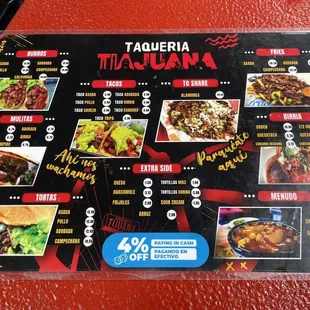 Menu for Taqueria Tiajuana