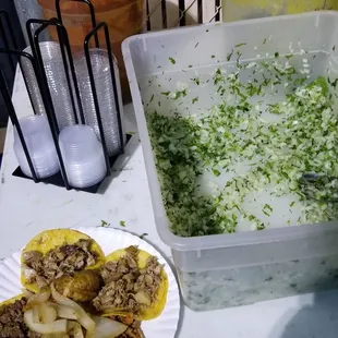 a plate of food on a table