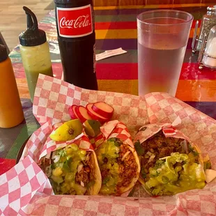 two tacos and a drink