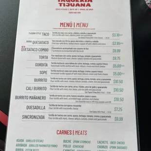New menu Feb 2025