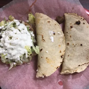 two tortillas on a plate