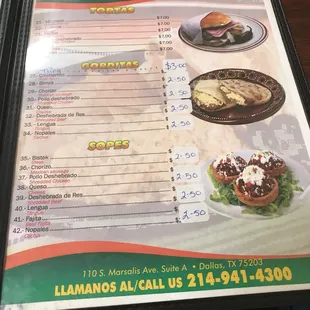 the menu