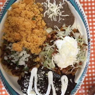 Lunch Combo 1- al pastor taco, chicken tinga sopa, chicken enchilada with mole sauce