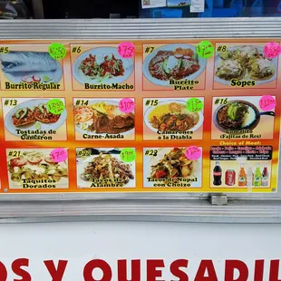 mexican food on display