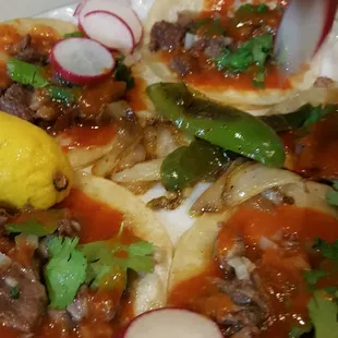 I has 5 tacos..very skimpy in the amount of meat in this taco. ... looks like a small clean taco stand