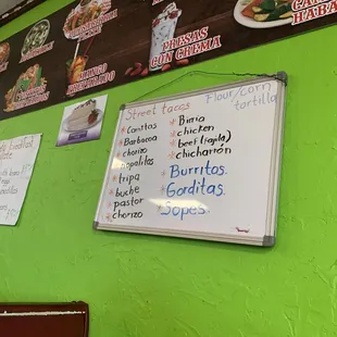 Many varieties of street tacos