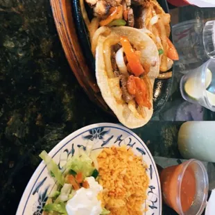 Beef and Chicken fajitas