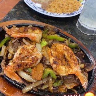 Shrimp and Beef Fajitas