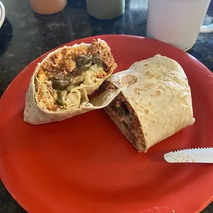 Chorizo breakfast burrito
