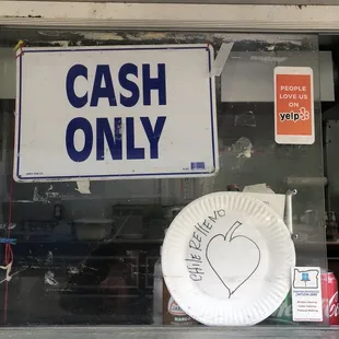 cash only sign