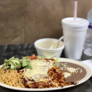 Enchiladas rojas de pollo. So good!