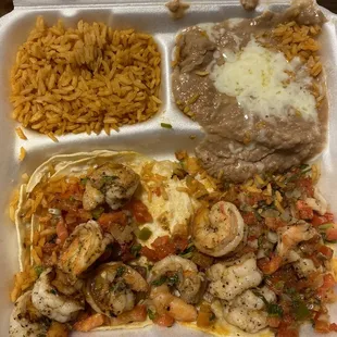 Shrimp taco combo plate