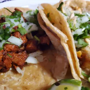 Al pastor and chicken taco