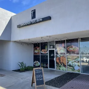 the front of the restaurant