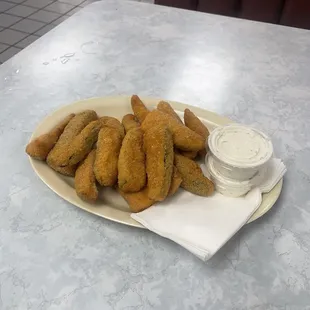 Large deep fried zucchini.