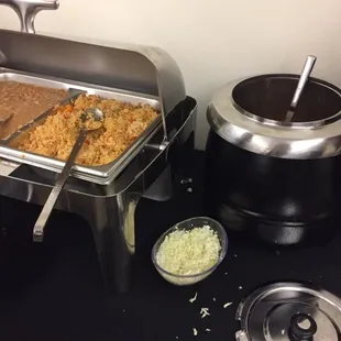 They had fish next to the rice