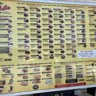 Menu as of this month!