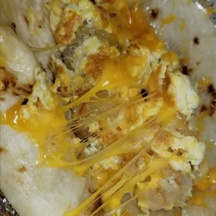 a taqueria with cheese and eggs