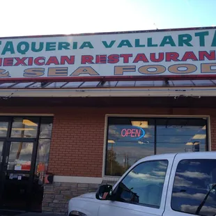 the front of the restaurant