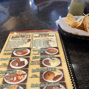 nachos, menu