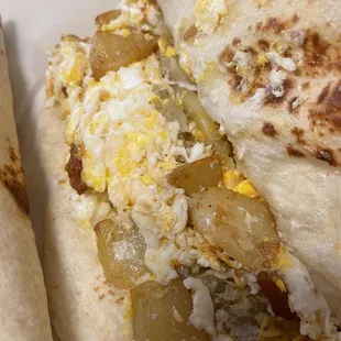 Potato and egg breakfast taco