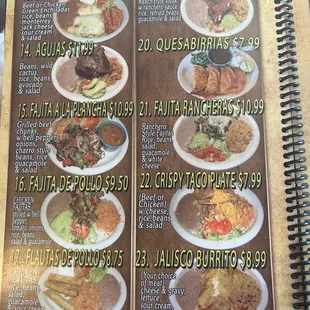Menu as of Aug 12th 2022