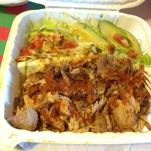 Burrito plate was drowning in meat- yea that&apos;s a good thing!