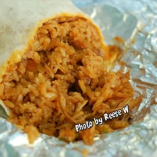 Chicken mole burrito