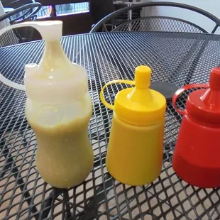 Hots sauces with 3 levels of heat.