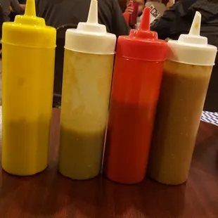 Hot sauces.... Make sure you try them all!!!