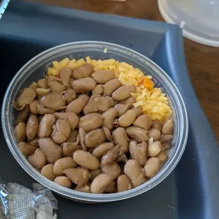 Beans &amp; Rice. They were perfectly cooked with just the right amount of seasoning.