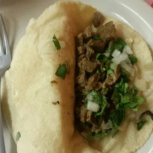 Asada tacos with homemade Tortillas
