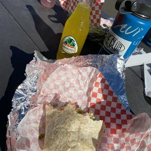 Asada burrito and I went back for a pineapple jarritos.