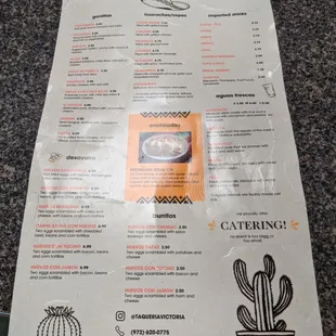 Back of Menu