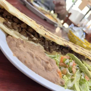 a plate of mexican food