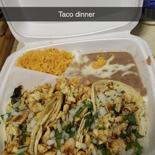 Chicken taco dinner.