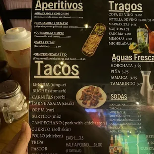 menu