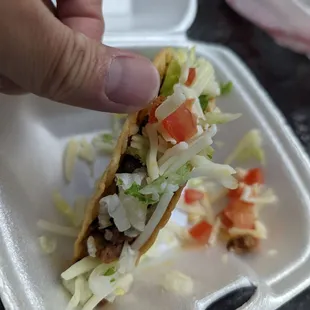 Hard shell taco with al pastor