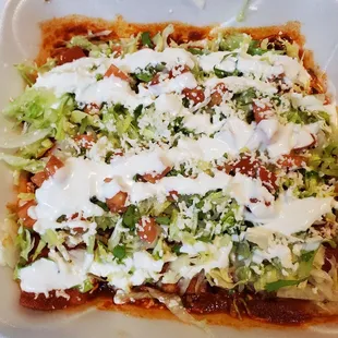 Chicken enchiladas with red sauce