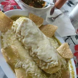 Ham and egg wet breakfast burrito...