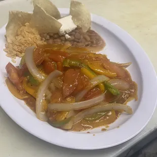 a plate of mexican food