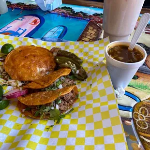 Tacos dorado, Mulita and consome